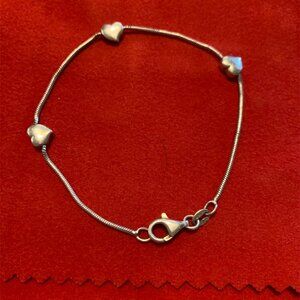 Silver bracelet 925 with hearts